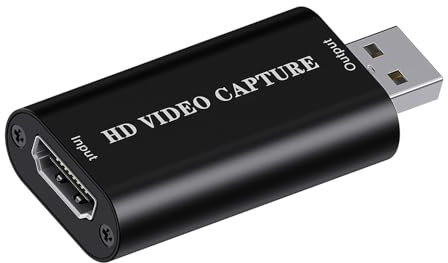 PKOUVOO Videoaufnahmekarte Capture Card hdmi USB Adapter 4K HDMI Video Capture Card Kompatibel mit Spielkonsole DVD DSLR für Spiele Streaming Videokonferenzen Aufzeichnung von Live Streaming Video