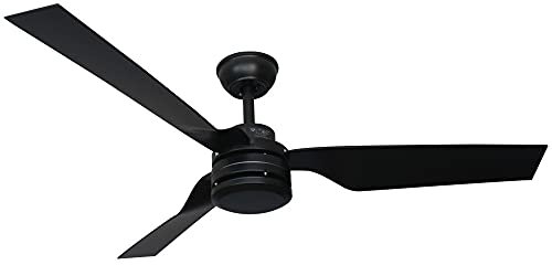 V-TAC Decken Ventilator mit Fernbedienung Wohnzimmer Lüfter Kühler schwarz, Sommer-/Wintermodus 3 Geschwindigkeiten Timer, D 132 cm