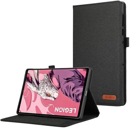 DayQiQiPu hülle für Lenovo Legion Y700 (2025)/Legion Tab Gen 3 8,8 Zoll Flip Case mit Standfuß, Kartenfach und Auto Schlaf/Aufwach, Mehrwinkel-Verstellung, stoßfeste Schutzhülle - Denim Schwarz