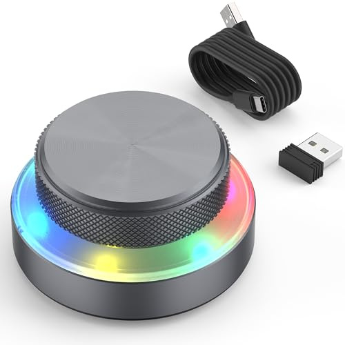 Programmierbare Makro-Tastatur mit Drehregler, BT/2,4 GHz/USB-C, RGB | 5/7 programmierbare Eingaben · Einhand-Steuerung · 3 Verbindungsmodi · RGB-Metallgehäuse