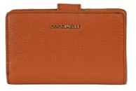 Coccinelle Leder Geldbörse Metallic Soft Mini Wallet Grained Leather Crab Hellbraun