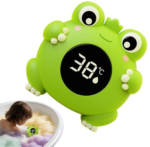 Krmoau Moniteur D'Eau De Bain | Mignon Gadget De Sécurité Thermique Forme Grenouille | Mesure Numérique De Température Douche - pour, Garçons, Filles, Voyage, Maison, Hôtel, Vacances,