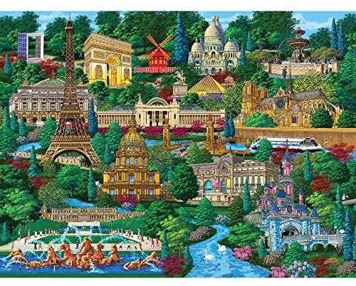 Bits and Pieces - 300 Large Piece Jigsaw Puzzle for Adults - Paris City View - 300 pc France Jigsaw by Artist Joseph Burgess