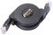 MagiDeal Ultra Flat CAT6 RJ45 Patch Cable Ethernet LAN Cable Retráctil de Red - Negro 2M