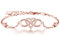 BlingGem Damen Armband Roségold vergoldet 925 Sterling Silber Rundschliff Zirkonia Unendlichkeit Herz Bettelarmband Für Immer Zusammen Geschenk für Frauen