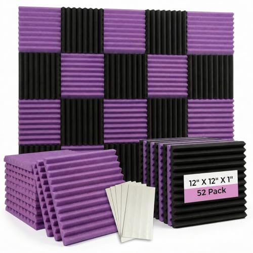 12Pack 12X 12X2 Acoustic Panels Studio Soundproofing Foam Wedge Tiles,