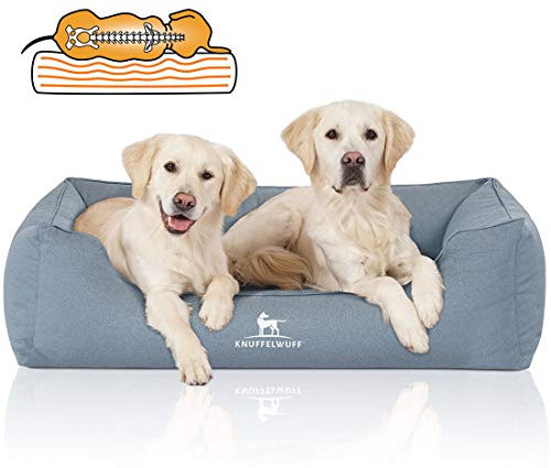 Knuffelwuff Orthopädisches Wasserabweisendes Hundebett Leon XL 105 x 75cm Hellblau