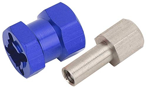 RC Hex Adapter, RC Verlängerungsrad Hex Hub Metal Driver Adapter Kompatibel mit D90 AX10 CC01 SCX10 F350(Blau)