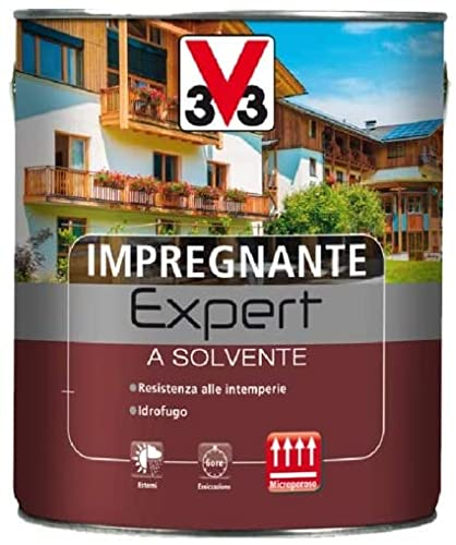 IMPREGNANTE PER LEGNO A SOLVENTE V33 EXPERT - 6 COLORI - 750 ml e 2,5 lt. (Noce Antico, 2,5 lt.)