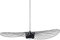 Vertigo Lampe 140cm Schwarz Retro Pendelleuchten, Modern LED Kronleuchter Wohnzimmer Vintage Hut Kreative für (einstellbare Lichthöhe) in Fiberglas + Polyurethan
