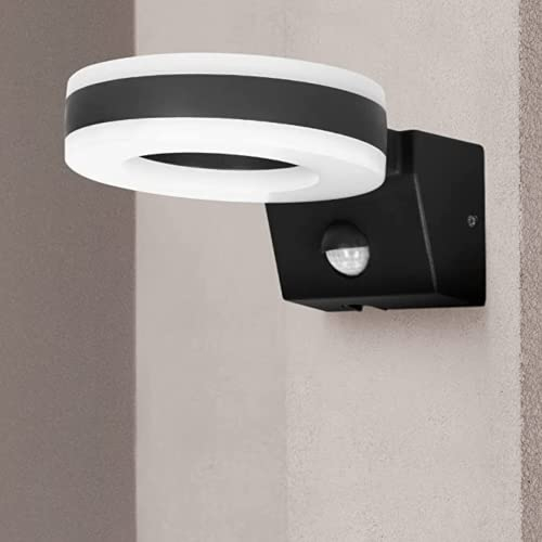 Orno HOWLIT LED Luz Exterior con Sensor de Movimiento Exterior e Interior Control de Intensidad de Luz LUX y Ajuste de Tiempo de Iluminación IK 10 (negro)