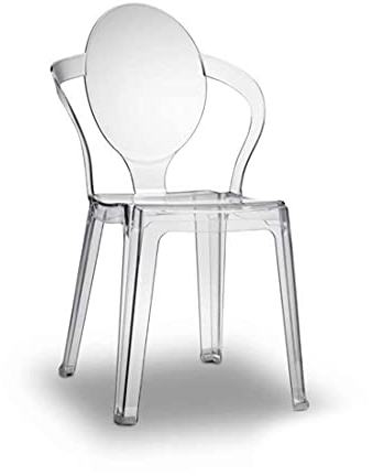 Stuhl, Modell Spoon, Polycarbonat, Set mit 4 und 2 Stück, erhältlich in Transparent und Transparent (transparent, 4)