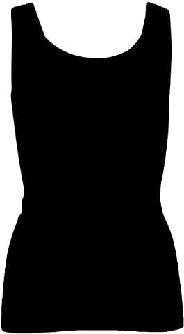 Cosilana, Damen Merino Top/Achselhemd, 70% Wolle (KBA), 30% Seide (Schwarz, 44-46)