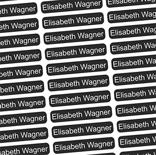 Namensaufkleber Erwachsene Altenheim, Pflegeheim & Krankenhaus - 36x7 mm - 150 Sticker personalisierte Namensetiketten für Eigentum, Bücher, Möbel, Hausschuhe, Brillenetui, Gehstock - schwarz