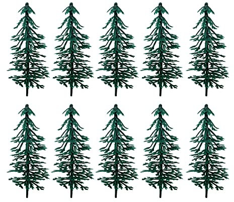 Honbay 20PCS Plastic Evergreen Tree Cupcake Toppers Tree Cake Decorations Cake Decorating Pick for Christmas Party Favor
