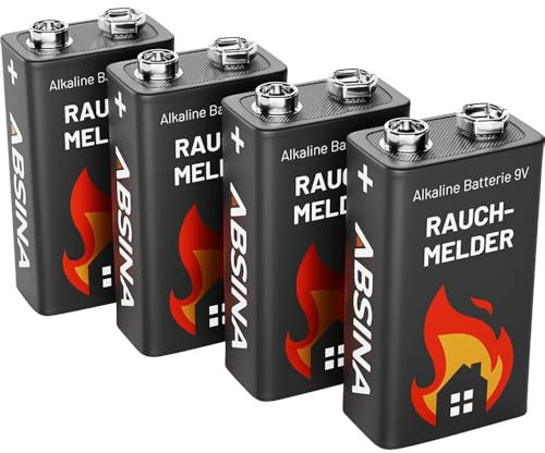 ABSINA 401005-4 Batterie 6LR61 (9 V) 9 V, 4 Stück
