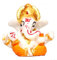 ASHIRWAD 5,1 cm kleine Ganesha-Statue, Skulptur, Mini Lord Ganesh, Ganpati Polyresin Idol in mehrfarbig für Auto-Armaturenbrett (gelb)