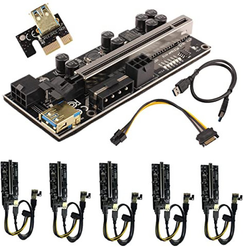 PCIE Riser Express Kabel VER010S PLUS PCI-E 1X auf 16X Mining Riser Card Adapter GPU Riser Ethereum Karte ETH USB Mining Rig PCI-E Riser Adapterkarte (1 Stück)