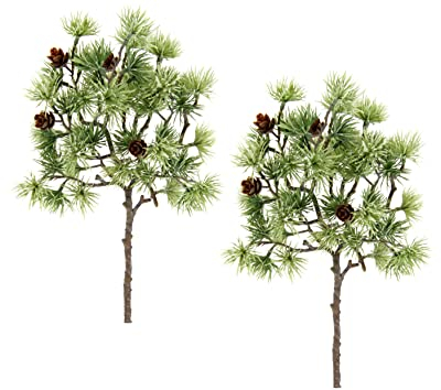 Flair Flower Lärchenzweig Zapfen Tannenzweig Nadelbaumzweig beschneit Adventskranz-Deko Zubehör Kranz Weihnachtsdekoration Stiel Kunstzweig Kunstblume AST Dekoration Tannengrün,021171GN,37x14x10 cm