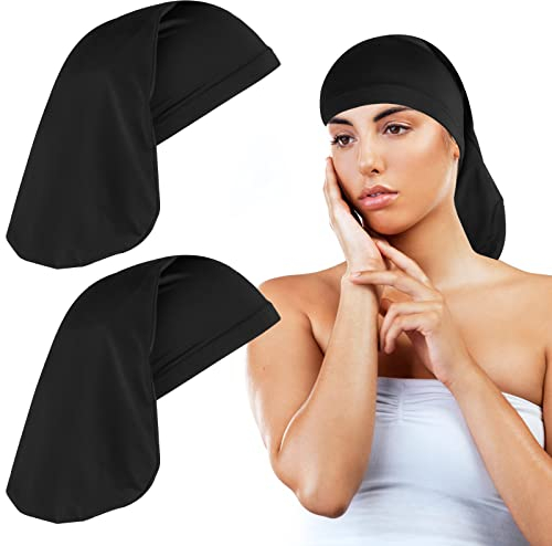 WLLHYF Jumbo Dreadlock Cap 2 Stück Unisex Spandex Braids & Dreadlocks Cap Long Hair Head Wrap Schlafmützen für Dreadlocks Night Sleep Bonnet für Männer und Frauen Elastic Braid Hat