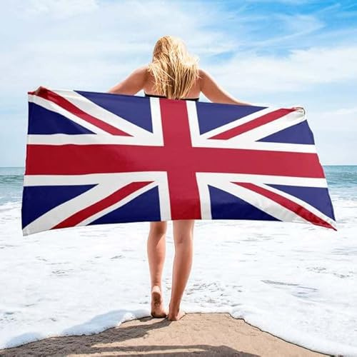 CTQTZ Britische Flagge Strandtuch & Badetuch 100x200cm Mikrofaser Strand-Handtuch & Bade-Handtuch