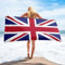 CTQTZ Britische Flagge Strandtuch & Badetuch 100x200cm Mikrofaser Strand-Handtuch & Bade-Handtuch