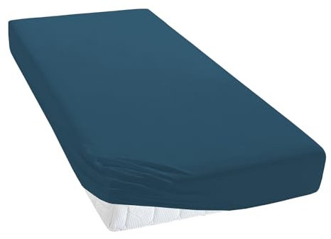 TM MAXX Jersey Spannbettlaken für Baby und Kinder mit Öko-Tex Standard (Marine 026, 80x180) Matratzenhöhe bis 25 cm, Spannbetttuch aus 100% Baumwolle