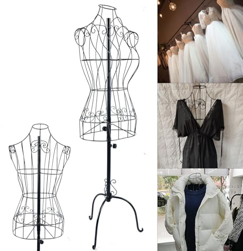 KEESUNG Dekobüste Kleiderständer, Eisendraht Schaufensterpuppe Metall Büste Schaufensterpuppe Dekobüste Schneiderpuppe Damenbüste Kleiderständer Vintage Antik-Look Mannequin