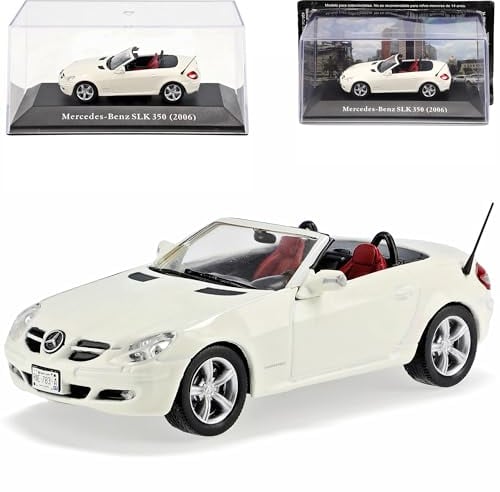 Ixo Mercedes-B SLK 350 R171 Cabrio Weiss 2004-2011 mit Sockel und Vitrine 1/43 Modell Auto