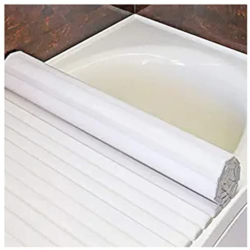 ZXHKZDX Klappbarer Badewanne Abdeckung, PVC Isolierung Lagerregal, Haushalt Badewannenablage zum Toilettenartikel Baden Lektüre Entspannend, Dicke 1,2 cm (Color : White, Size : 75X160X1.2cm)