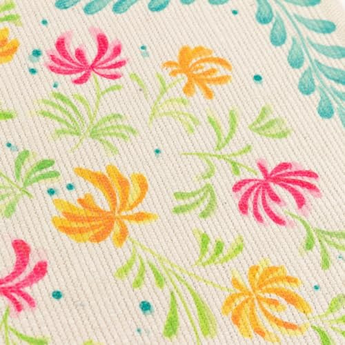furn. Honeysuckle Tischsets – Waschbare Schnelltrocknende Mit Aquarellblumenmuster Satz Von 4 Platzsets (Mehrfarbig – 46x36cm)