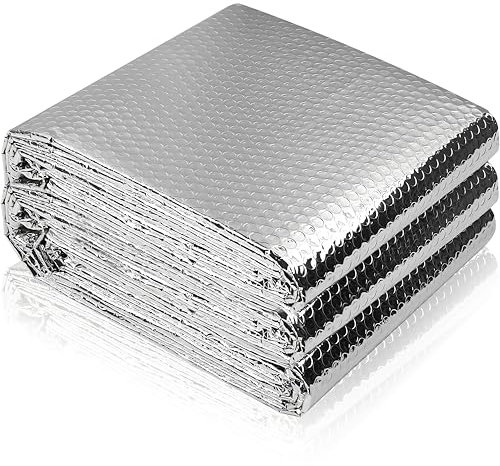 Double feuille d'isolation à bulles réfléchissante, rouleau d'isolation à bulles en feuille d'aluminium, barrière radiante pour fenêtres, garage, grenier, toit, voiture, camping-car