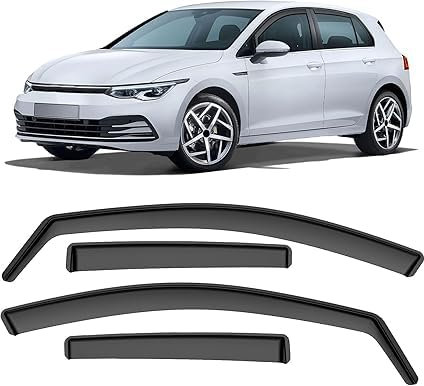 ZhangJW Wind Deflectors Set for Golf MK7 MK8 Hatchback 5 Door 2012-2023,Car Side Window Ventilated Visors Rain Guards Accessories 4pc