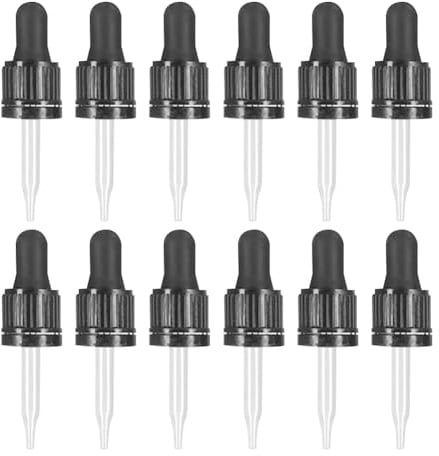 JIHUOO 12 Stück 10 ml Glas-Augentropfen mit gerader Spitze, Pipetten für ätherische Öle, Pipetten, Flüssigkeitstransfer, Reisekosmetik, Öl, Pipetten, Labor, Chemikalien-Tropfer
