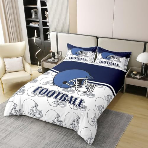 TACOKI Bettwäsche 135x200 Fußball, 3D Muster Fußball Bettwäsche Set Weich Kuschelig Mikrofaser Bettbezug mit Reißverschluss Bettbezüge + 2 Kissenbezug 80x80 cm 3307z
