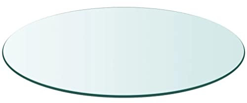 Annlera Plateau de table en verre trempé rond de bureau - Plaque de protection de rechange pour tables à manger, tables basses ou tables de jardin - Facile à nettoyer - Transparent - 50 x 0,8 cm