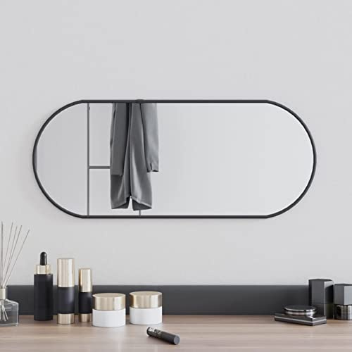 Xichuzi Wandspiegel Schwarz 60x25 cm Oval, Wandmontage, Spiegel Schlafzimmer, Garderobenspiegel, Badspiegel, Kosmetikspiegel, Dekorative Spiegel - 348204