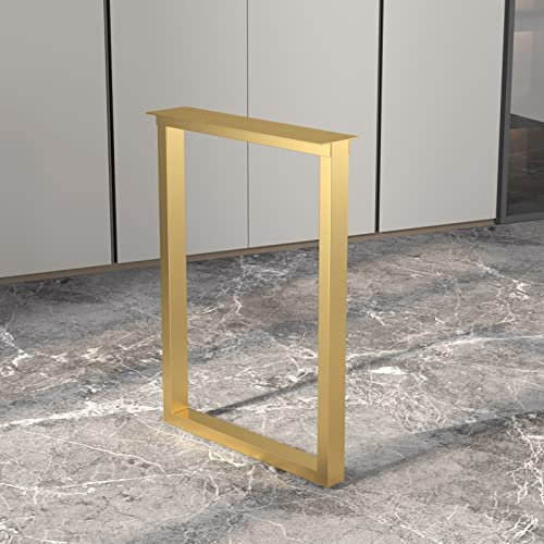 Table de salle à manger industrielle en métal avec pieds réglables pour bureau d'ordinateur, mobilier de bureau en fer robuste (doré, 30 x 61 cm)