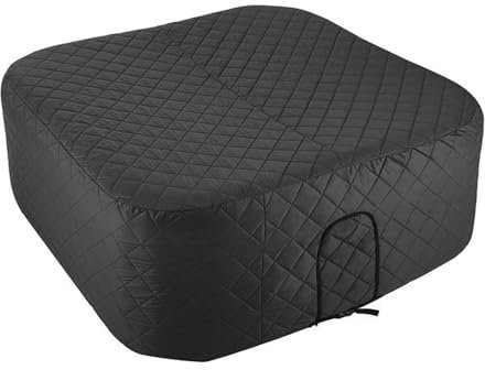 TOPINCN Couverture de Spa Portable, Couverture de Piscine de Spa Extérieure Carrée, Résistante aux Intempéries, au Soleil, à l'eau, Gonflable, Couverture Isolante de Spa de 57 Pouces,