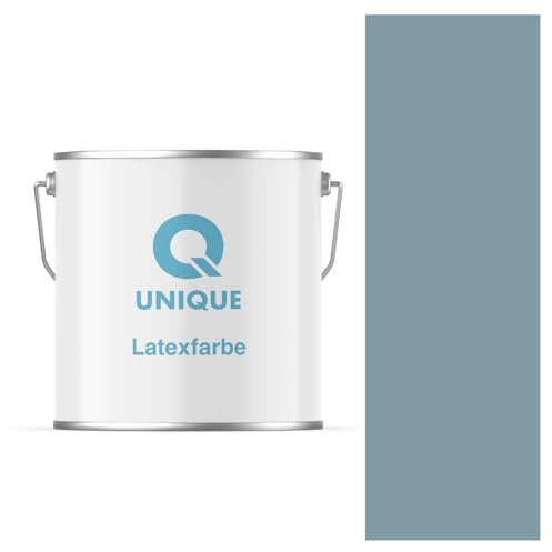 Q UNIQUE Latexfarbe 5L (ca.35m2) Platin-dunkelgrau Innenfarbe Wandfarbe Deckenfarbe Klasse 3 Mattfarbe Scheuerfest Hohe Deckkraft