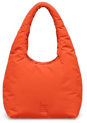 GOT BAG Shoulder Bag CLOUD | Recycelte Nylon Puffer Handtasche | Recycelte Nylon Shopper Tasche | Wasserabweisende Puffy Schultertasche mit Magnetverschluss (hot coral)
