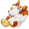 Warmhm Mini-Drachen-Ornamente Figuren Drachenstatue China Reize Dekoration in Drachenform Musikfiguren Tierkreis Kristalle in Tierform Skulptur Plüsch Golden Glas