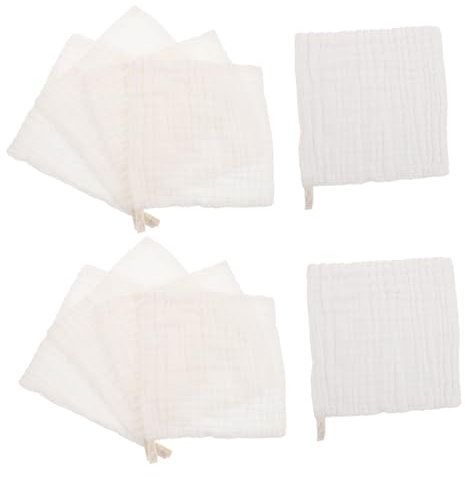 YARNOW Lot De 10 Serviettes Carrées En Débarbouillettes Serviettes Pour Le Visage Lingettes Pour Bébé Articles De Toilette Coton