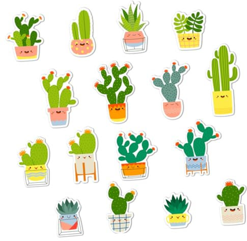 HOLIDYOYO 16stücke Kaktus Magnete Für Kühlschrank Bonsai Magnetische Aufkleber Kühlschrankmagnete Mit Memo-Funktion Kaktus-Form Für Kühlschrank Whiteboard Briefkasten Und Schließfächer