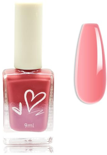 Pink Nail Polish - Jelly Nail Varnish - Quick Dry & Long Lasting Nail Varnish - No Need Cure Sakura Nail Polish Natural Light Pink Chip Resistant Women Girls DIY Manicure