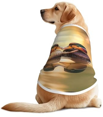 Hundeweste mit Mandarinen-Enten, die im Wasser spielen, atmungsaktiv, kühlend für große Hunde, Sonnenschutz, Komfort, für Golden Retriever, Husky, Alaska, Outdoor-Aktivitäten, Größe XXL