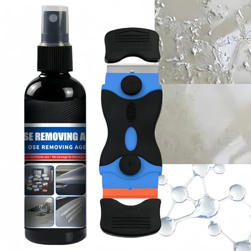 Sticky Stuff Remover,Adhesive Remover Spray with Scraper Tool,Glue Remover & Sticker Remover Spray for Sticky Residue,Spray Glue Adhesive Cleaner,Plastic Cleaner,Portable Design,Effective Cleaning