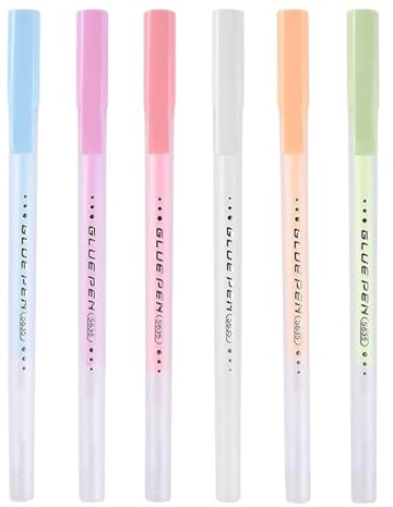 Penna Colla Per Scrapbooking - 6 Pezzi Strumenti Di Creazione,Colla Per Collage Di Controllo Facile - Per Studenti Insegnanti Artisti Personale Ufficio Genitori Progetti