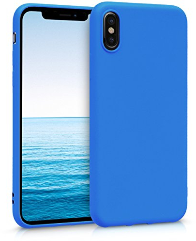 kwmobile Case Compatible with Apple iPhone X Case - Soft Slim Protective TPU Silicone Cover - Neon Blue