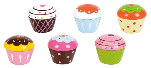 Lelin Holz Lebensmittel Muffins Spielzeug Kaufladen Spielküche Zubehör Essen Cupcakes